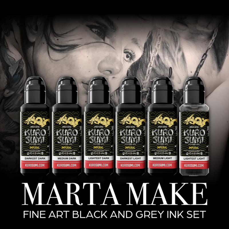 Kuro Sumi Imperial - SET - Marta Make Fine Art - Black and Grey 44ml x 6szt.