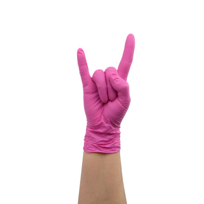 PINK NITRYL GITTENS - 100pcs