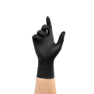 BLACK NITRYL GITTENS - 100pcs